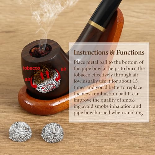 Joyoldelf Smoking Pipe Accessories Kit - 10 Metal Balls, 50 Pipe Cleaners, 20 Pipe Filters (9mm), 2 Cork Knockers, 2 Pipe Bits, 1 Pipe Scraper, 1 Reamer and a Pipe Pouch - Image 2