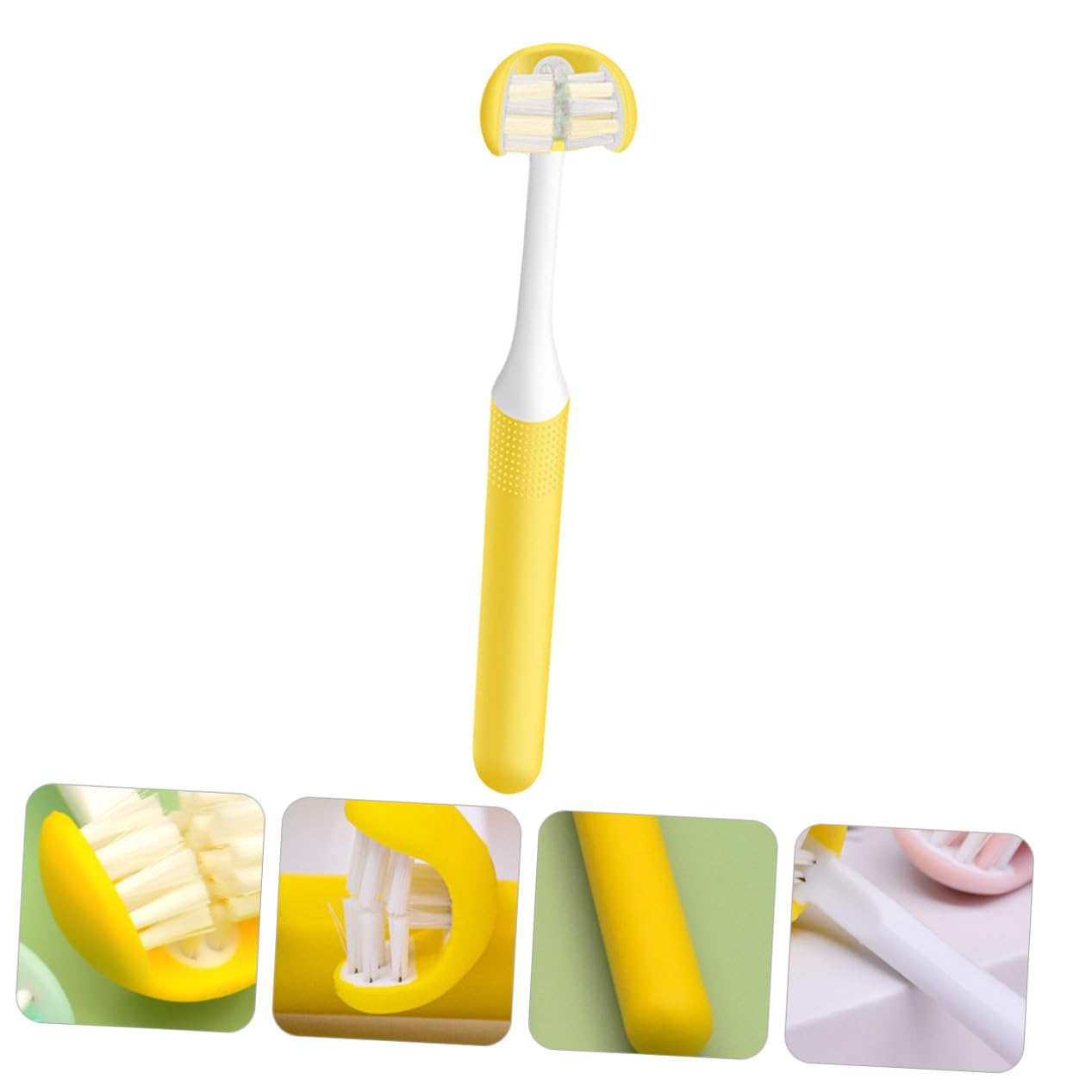 Spazzolino per Adulti 3 Lati Teste Avvolgenti U-shape in Pp Leggero e Portatile per Pulizia Orale Completa e Cura dei Denti Setole Morbide