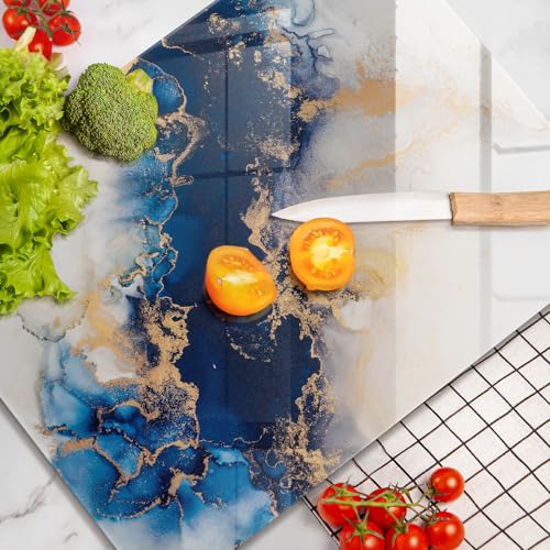 Planche à découper induction 40x52cm couvre plaque de cuisson Wallfluent bleu - 5