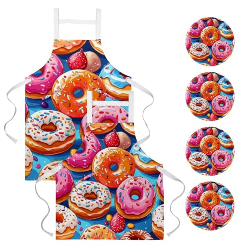 Tablier de chef doux réglable beignets multicolores haut de gamme