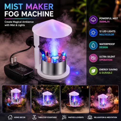 MCM Products Mist Maker Fog Machine with 12 LED Lights - Image 3