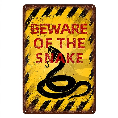 Vintage Snake Metal Sign Beware of Snake Aluminum Sign