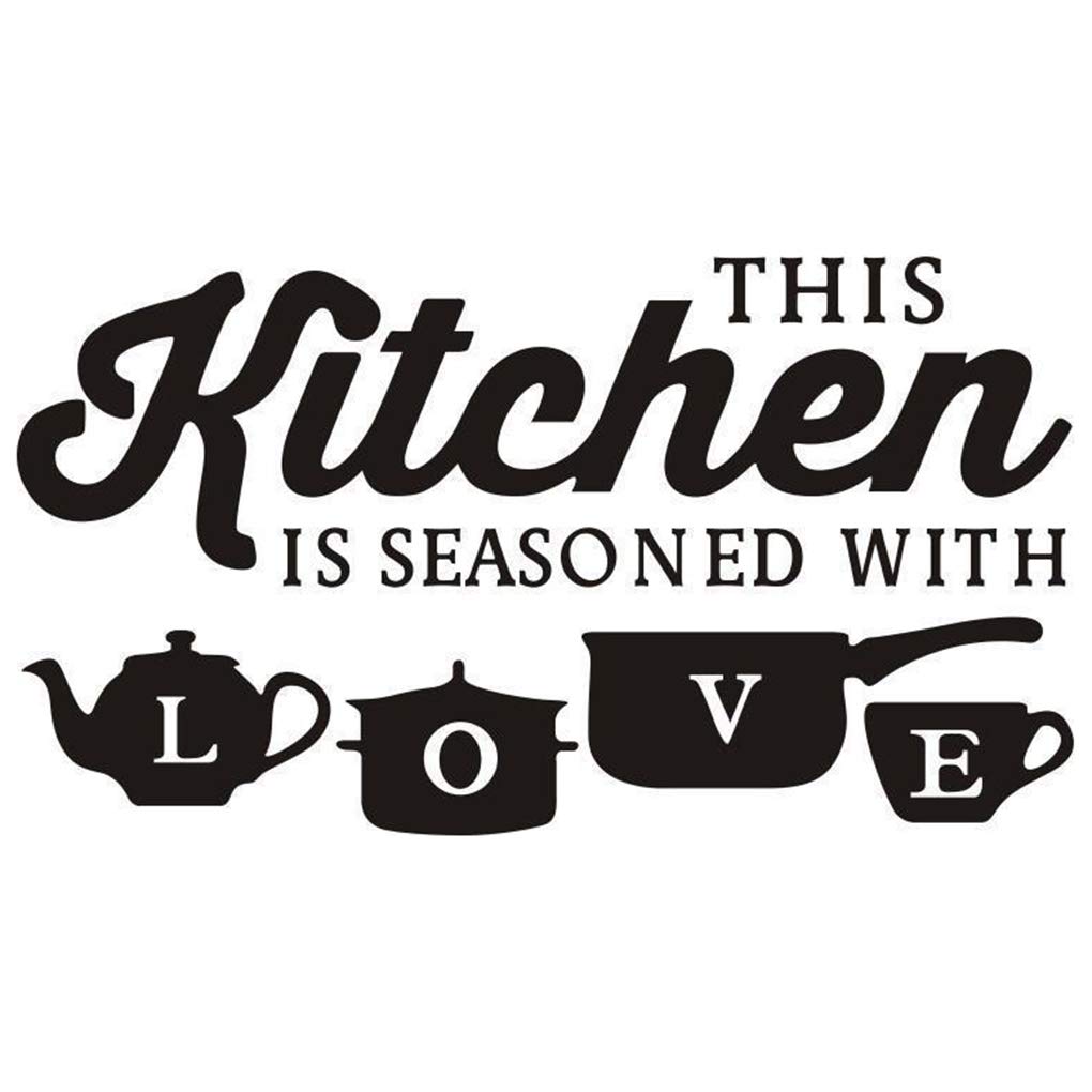 SKKWJEGE PVC Wall Stickers Home Art Decor Removable Dining Room Kitchen English Words Wall Window Decals