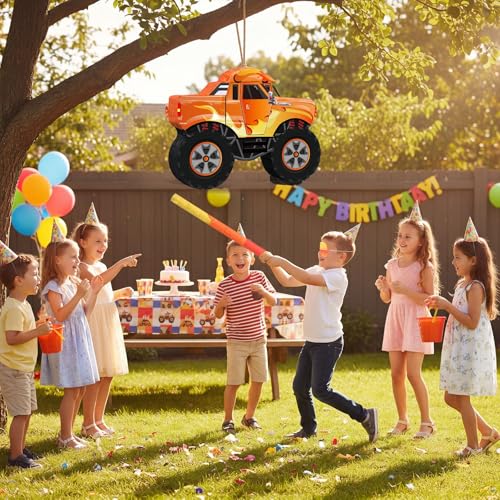 Capoda Orange Monster Truck Piñata Bundle with 16 Inch Stick Blindfold by Capoda - Used condition - Image 5