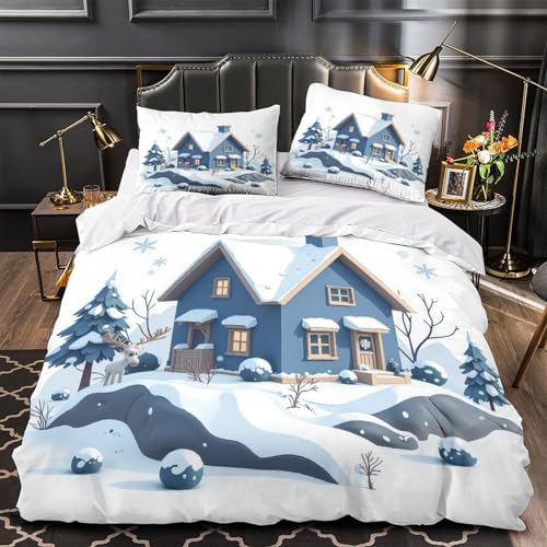 Housse de Couette Imprimé en 3D Confortable Résistante Lit Double - 2
