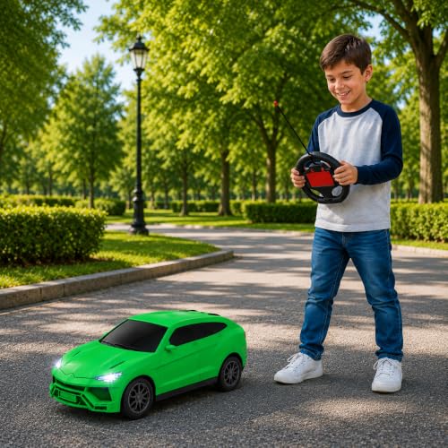 Image of Gooyo GY-448JM Rechargeable Remote Control Car Toy | Green Color, Power Source: Lithium Rechargeable Battery for Car (Included) & 2xAA Battery for Remote Controller (Not Included)