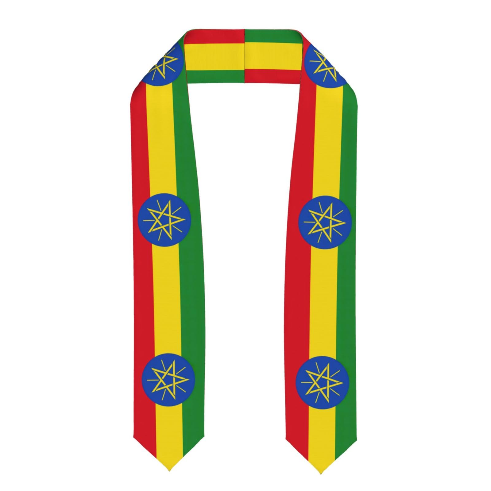 Edwal Unisex Flattened Flag Of Ethiopia Print Graduation Stole And Sash Class For Adult Honor Stole Honor Stole Of 2025