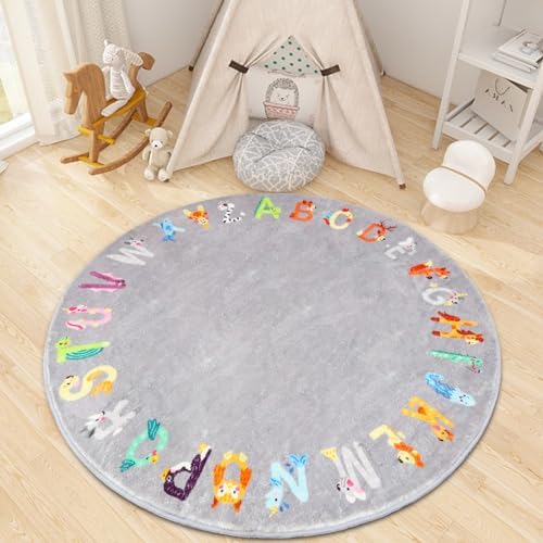 Abeigoi Dinosaur Rug 4x6Ft Large ABC Animal Kids Play Rug