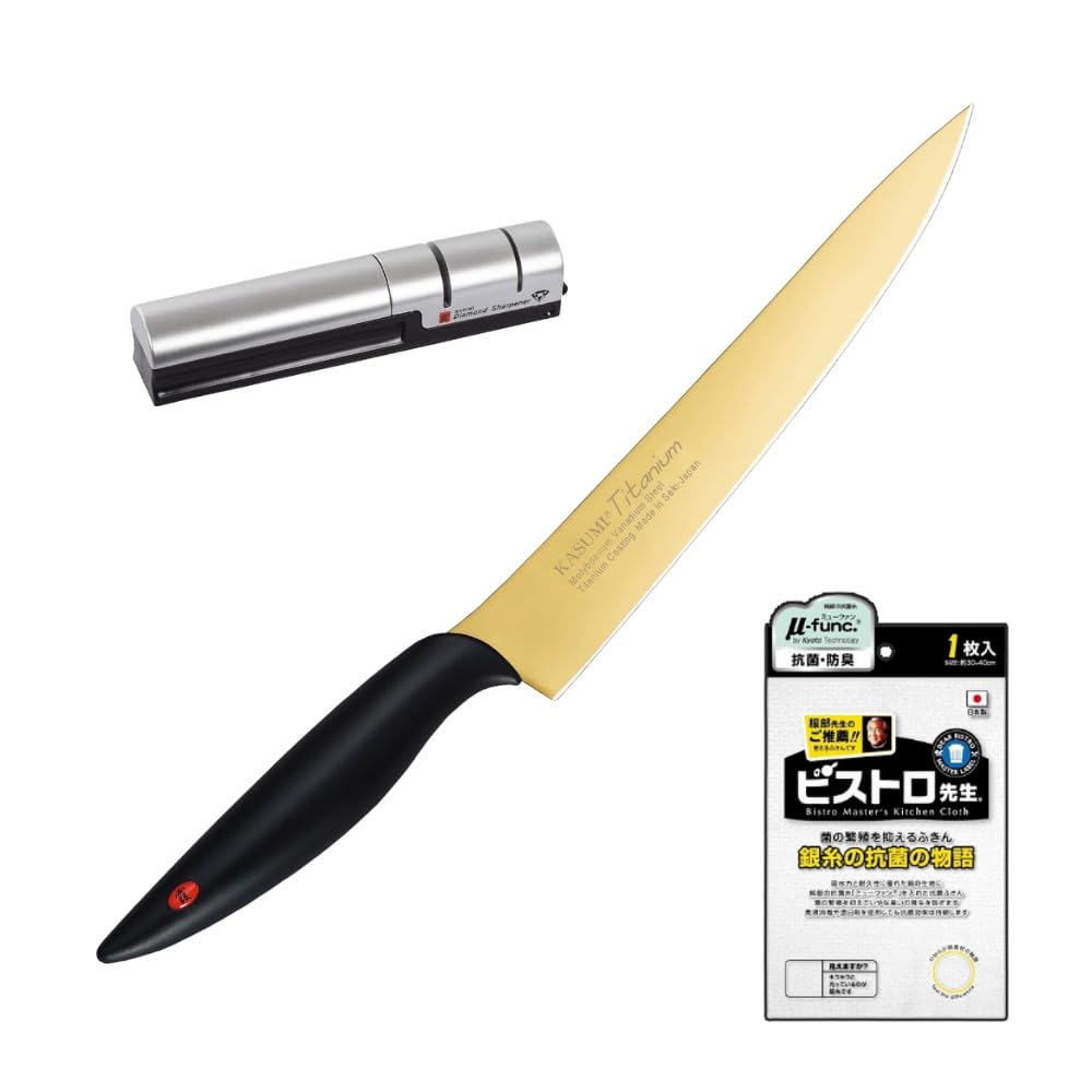 Amazon | スミカマ 包丁 霞 カービング包丁 ゴールド チタン