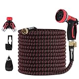 TOOLITIN 50 FT Garden Hose with Splitter & 10 Function High Pressure Nozzle, Lightweight Expandable...