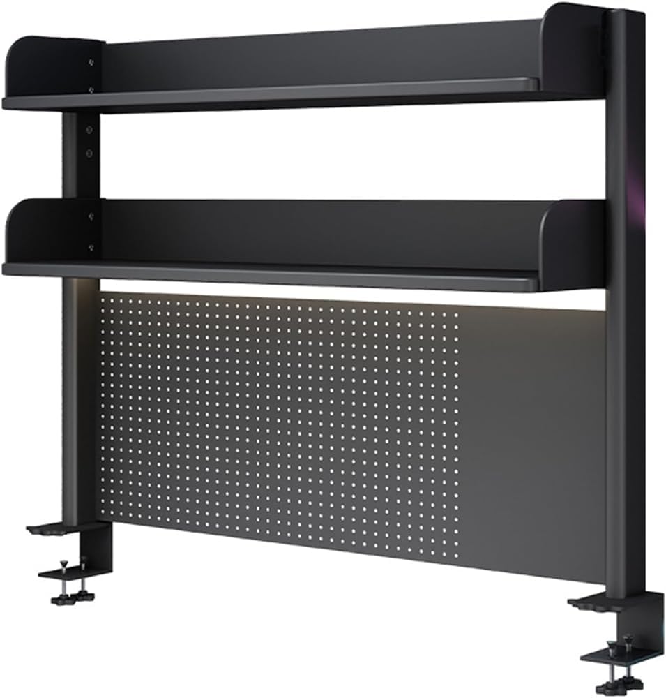 Mensola organizer da scrivania a morsetto, estensione da scrivania e accessori per pannello forato per ufficio e giochi, elegante pannello privacy (60 x 95 cm), massimizza l'efficienza dello spazio di