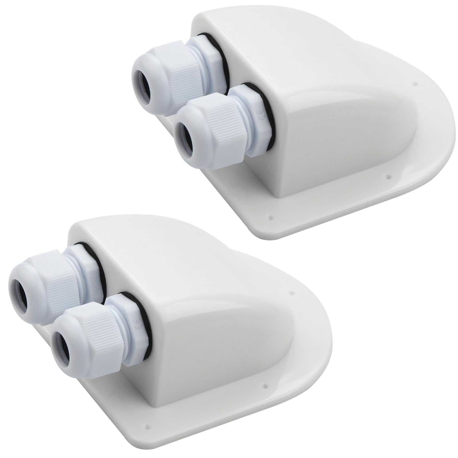 Mbsomnus Passacavo Impermeabile IP68 Per Pannelli Solari - Doppio Ingresso Per Tetto Camper, Barca, Roulotte (Bianco) - Foto 3