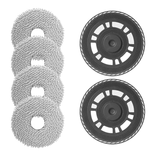 Juego de 4 paños de fregona con 2 soportes de repuesto para Dreame L10S Pro Ultra Heat / L10S Ultra Gen 2 / L20 Ultra Accesorios / L40 Ultra / X40 Ultra / X40 Master Ultra / X40 Master Ultra / X40