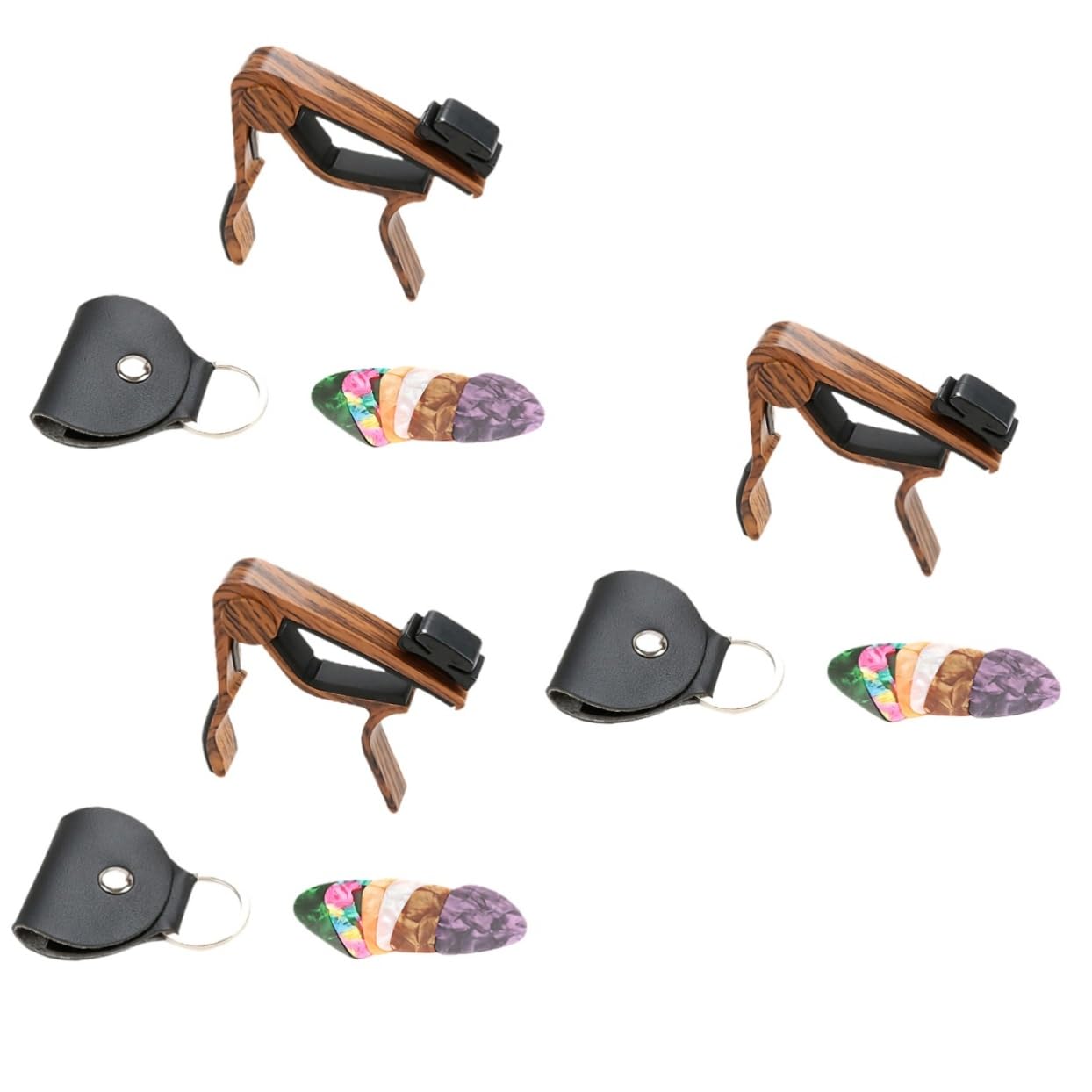 TOYANDONA 3sets Capo Per Chitarra Con Plettri e Portaplettri Accessori Per Chitarra Acustica Elettrica Ukulele e Banjo Inclusi Capo Plettri Portaplettri