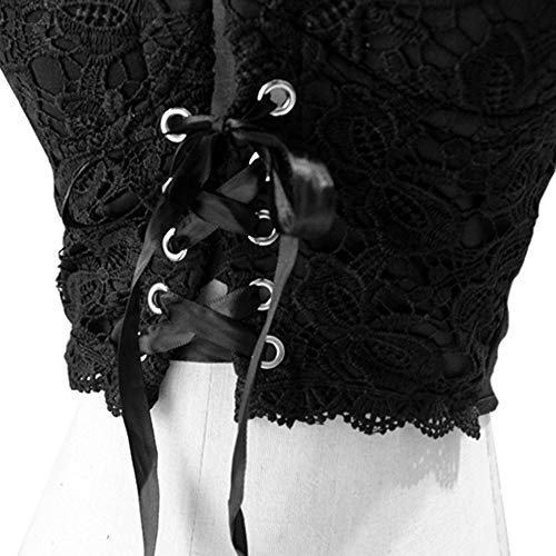 YM YOUMU Women High Collar Vest Zip Up Camisole Girls Harajuku Gothic Sleeveless Tank Top A-Black - Image 4