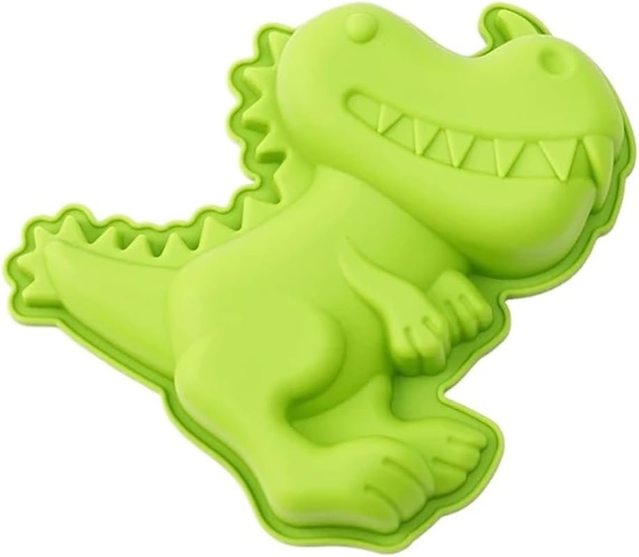 Silicone Dinosaur Cake Mold Cartoon Cute Creative Baking DIY Biscuit Making Tool(Pink-1)