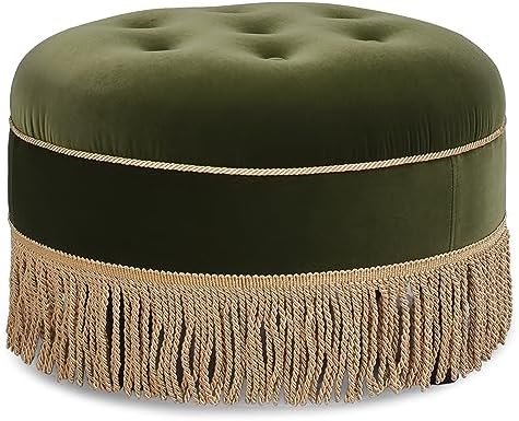 Jennifer Taylor Home Yolanda 24" Round Upholstered Accent Ottoman, Medium