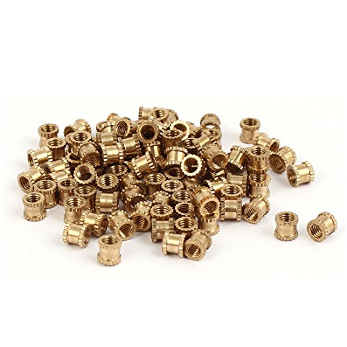 Uxcell a16041800ux0833 M3 x 4mm x 4.3mm Brass Knurled Threaded Round Insert Embedded Nuts 100PCS