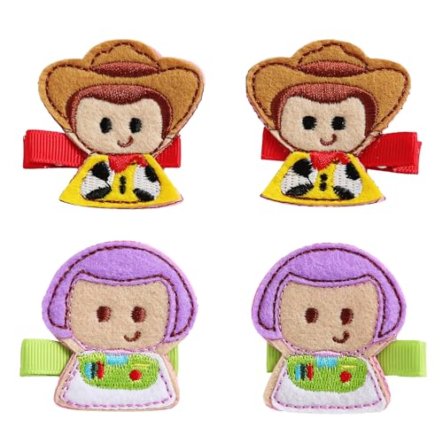 2 Pares de Pinzas para el Cabello Dibujos Animados 2 Pulg miniatura 1