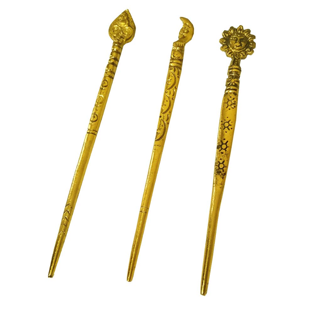 Salvus App SOLUTIONS Beautiful oxidised Metal Work Golden Hair Stick for Girls-Set of 3, Juda Stick for Women, Juda Pin (Assorted) (B078BT9QZ1) Amazon Price History, Amazon Price Tracker