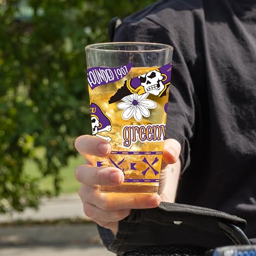 Image of Logo Brands NCAA 16 oz Pint Glass - Durable Glass With Bold Team Color- Chip-Resistant Rim Drinkware For Fans, Tailgates, Home Bars & Everyday Use