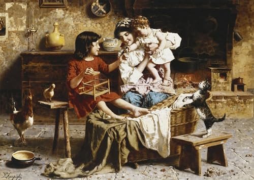 Lienzo de pared decorativo de Eugenio Zampighi, arte divertido de 60x90cm para un salón acogedor