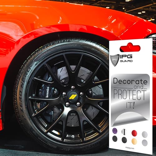 Image of IPG Compatible for Dodge Charger Challenger Durango Wheel Center Cap Decal Sticker Wrap Kit Personalize Your Vehicle (Inner Logo, Reflective - Yellow)