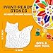 EggSun 8Pcs Stepping Stones Painting Craft Kit for Kids 4 8 6, DIY Garden Stones Outdoor Paint Your Own Ceramic Rainbow Arts and Crafts for Boys Girls Ages 4 7 9 10 12 Birthday Gifts