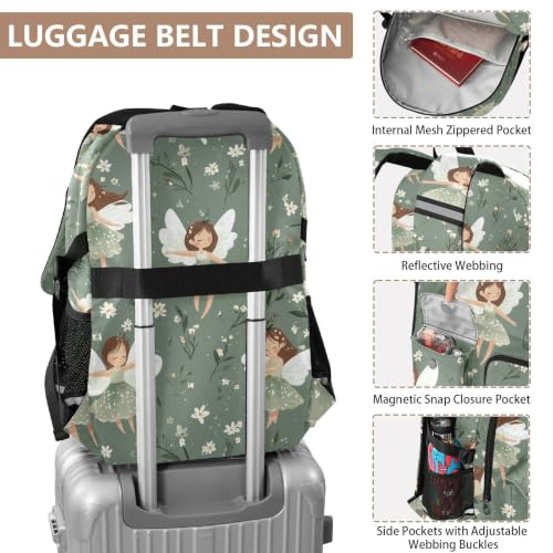 Mochila de computadora de 17.5 pulgadas ligera y ergonómica con estampado de hadas de dibujos animados 4