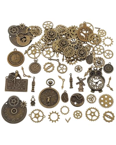 TPZORJX steampunk,steampunk accessoires,steampunk deko,steam punk,zahnräder,Stück Steampunk Deko Steampunk Accessoires Steam Punk Zahnrad Anhänger für Handwerk Schmuckherstellung Zubehör
