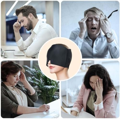 Máscara Térmica de Gel para Enxaqueca e Alívio de Dores - Aquecível e Refrigeração para Relaxamento