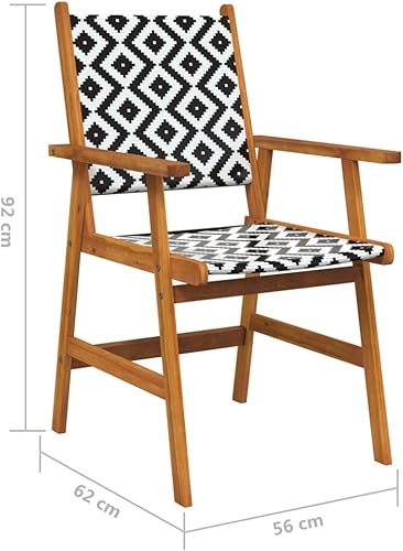 Miniatura 2 de Patio Chairs 6 pcs Solid Acacia Wood Outdoor Patio Chair Lawn Sillas para Comedor Kitchen Table Chairs for Study Picnic Living Room Terrace