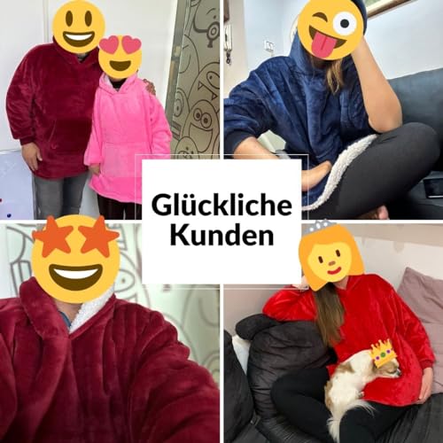 Sweat à capuche oversize chaud pull moelleux manches et capuche - 6