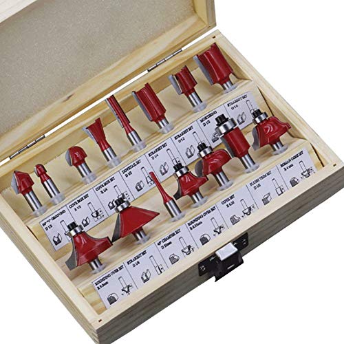 15Pcs Router Bit Set 1/4