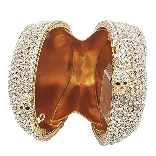 Image of Boutique De FGG Skull Crystal Clutch Purse for Women Formal Rhinestone Clutch Evening Bag Halloween Minaudiere Handbag,Mini