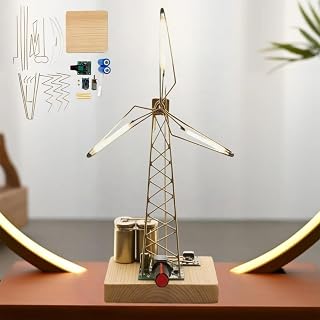 Genérico Rotating Windmill Night Light,DIY Rotating Copper Wire Windmill Night Light Kit,Desktop Mechanical Art Lamp with Motorized Spinning Blades,Industrial Metal Sculpture Decor Gift