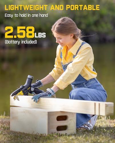 Fanttik TurboLite W10 APEX External Rotor Brushless Motor Mini Chainsaw Cordless with 3 Speed Adjustment, Type-C Fast Charging, LED Light for Tree Wood, Tools for Household and Garden