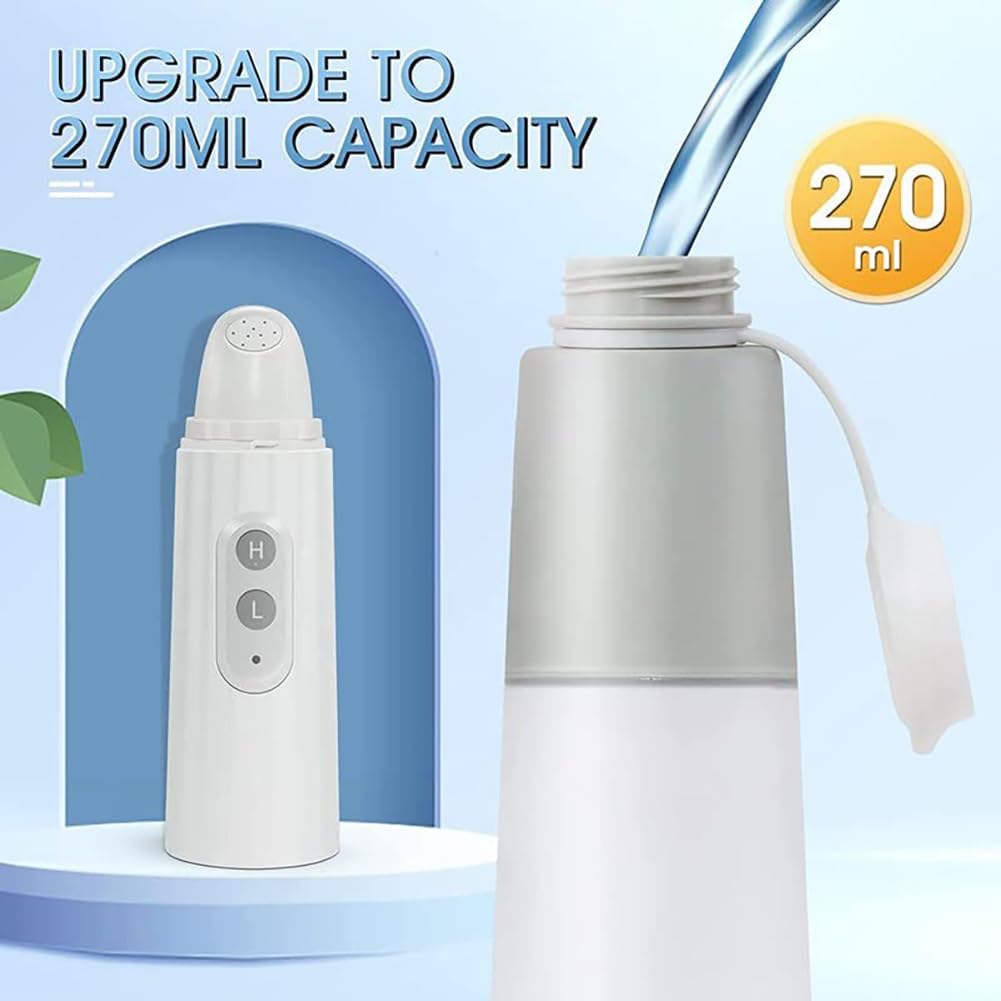 Bidé portátil de viaje, pulverizador eléctrico de mano con 2 modos de presión para higiene personal, cuidado posparto y tratamiento de hemorroides, capacidad de 270 ml