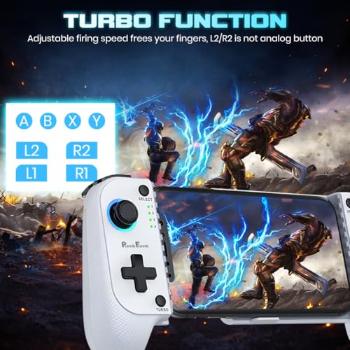 Image of PunnkFunnk Gaming Controller Lite Wireless Bluetooth Gamepad for Android, iOS, PC & Smart TV with Turbo Function, Ergonomic Grip, Rechargeable Battery (GX Pro White)