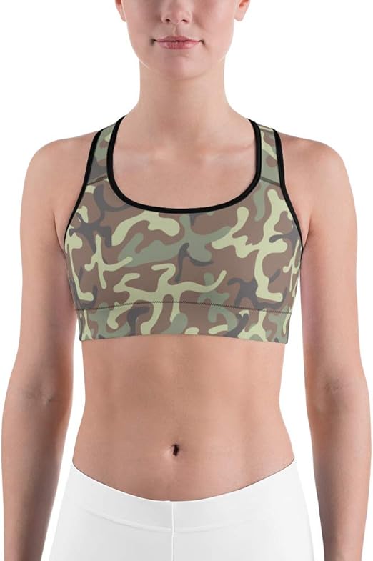 Camouflage Jungle 48 Pattern Camo Sports Bra for Women, XL Amazon.ca