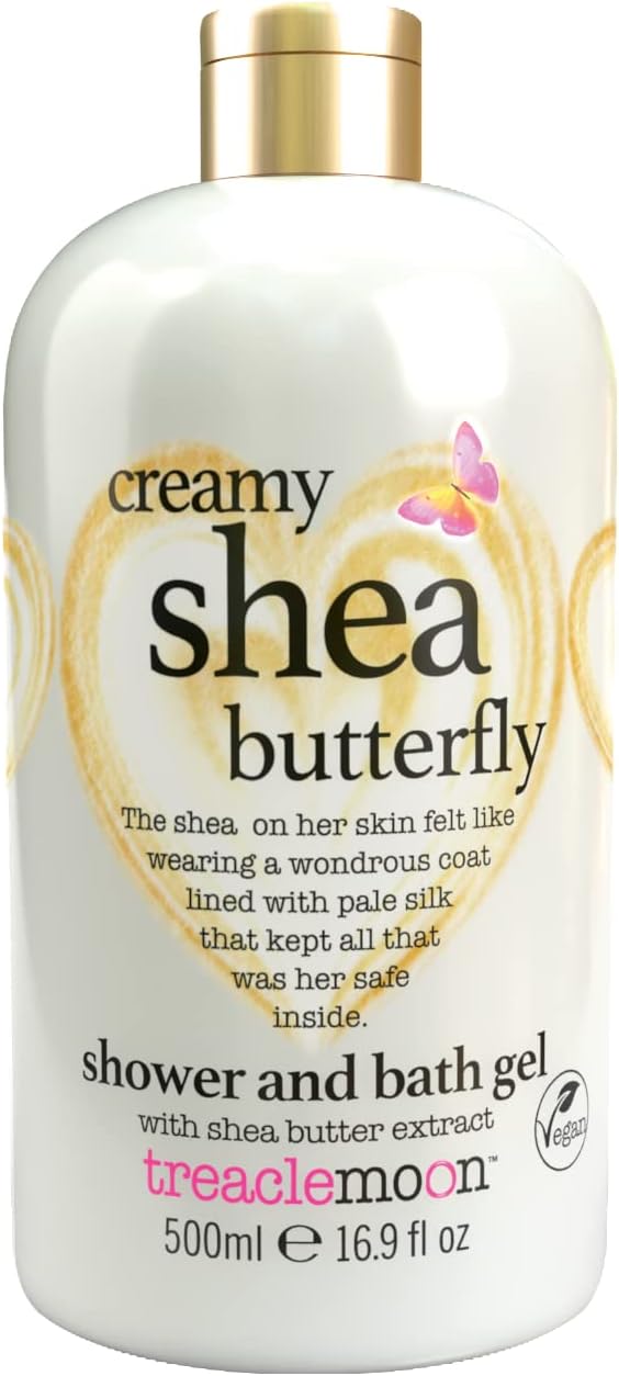 Creamy Shea Butterfly Shower & Bath Gel 500ml | Comforting Shea Butter Aroma | Gentle Moisturizing Cleanser for Soft Skin | Dermatologically Tested | Vegan & Cruelty-Free