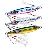 Goture(ゴチュール) メタルジグセット 夜光 スロージギング オフショア ショート タチウオ 真鯛 ヒラマサ ブリ マグロ カンパチ ルアー 60g 3色セット