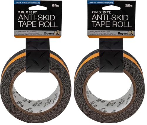 Image of Buyers Products AST215 Anti-Skid Tape, 2 inch x 15', Traction Tape for Stairs, Grip Tape for Steps (Pack of 2)