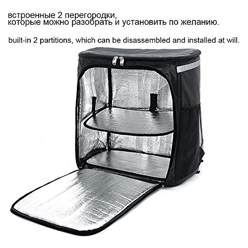 Bolsas Transporte Pizza,Bolsa Termica Pizzas 57L Mochila Bolsa de refrigerador Thermo Almuerzo Caja de picnic aislada Paquete de hielo fresco Coche Alimentación fresca Empresa de alimento Bolsas térmi