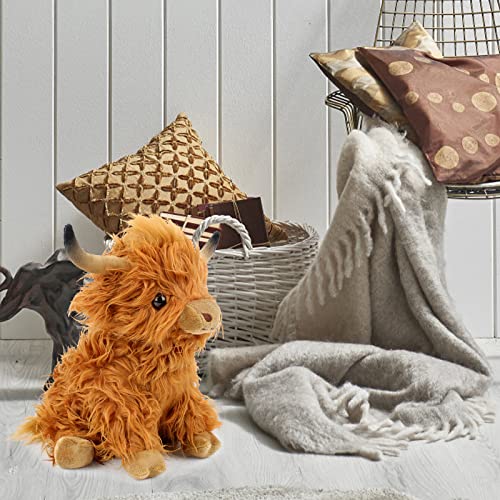 Highland Cow Soft Toy Plush Toy, Hochlandkuh Plüsch Highland Cow Plushie Hochlandkuh Kuscheltiere Realistic Soft Cuddly Farm Toy hochlandrind Kuscheltier Realistische Schottische Hochlandrinder
