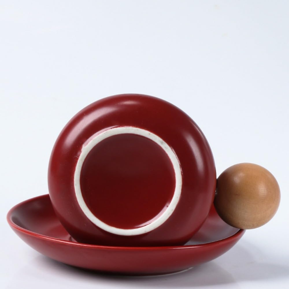 Tasse et Soucoupe en céramique, 320 ML / 10,82 oz, pour la Maison, Le Bureau, l'eau ou Le thé (Blanc, 320 ML / 10,82 oz)