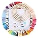 Produktbild duoledaeu Stickgarn Stickerei Kreuzstich Set Embroidery Floss,100 Farbfäden Stickgarn Stickerei Set mit 5pc Bambus Stickrahmen, Häkeln, Nadeln, für Kreuzstich Stricken Basteln