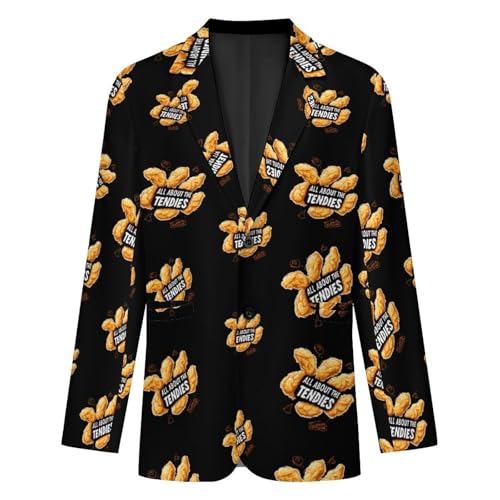 All About The Tendies Mens Suit Jacket Lapel Blazers V Neck Button Business Coat Tuxedo for Wedding Party4