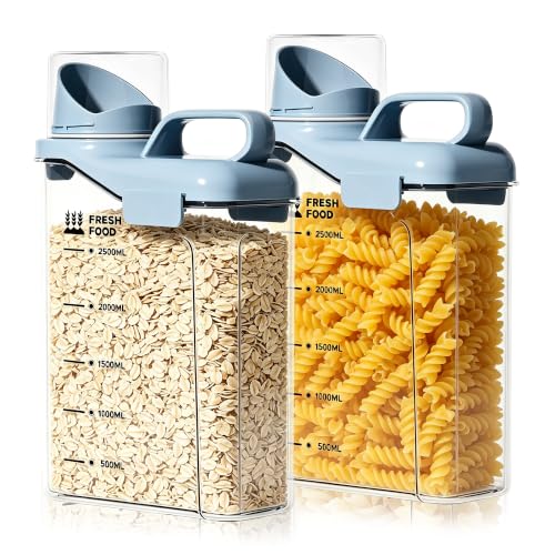 SZRUNZHU Rice Containers 5.5LB, and Cereal Storage Dispenser-Airtight Food Storage Organizers BPA free Plastic Kitchen Storage Containers food-grade PET material Suitable for rice, cereal, flour,etc
