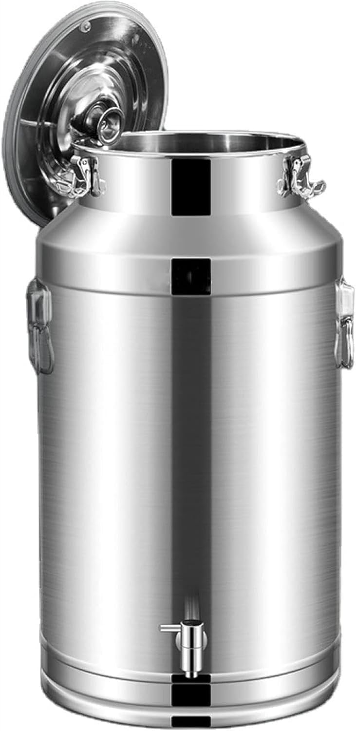 Dispenser per olio d'oliva in acciaio inox a prova di perdite, con rubinetto, per uso alimentare, per cucinare, servire e chef casalinghi, perfetto per condimenti e salse, 1,927,8 g